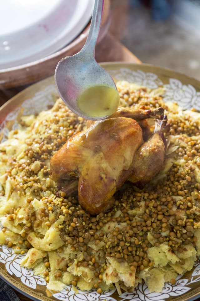 Chef working on a dish